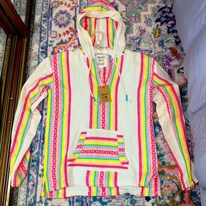 Beach by Exist Lightweight Poncho 100% Cotton Size M